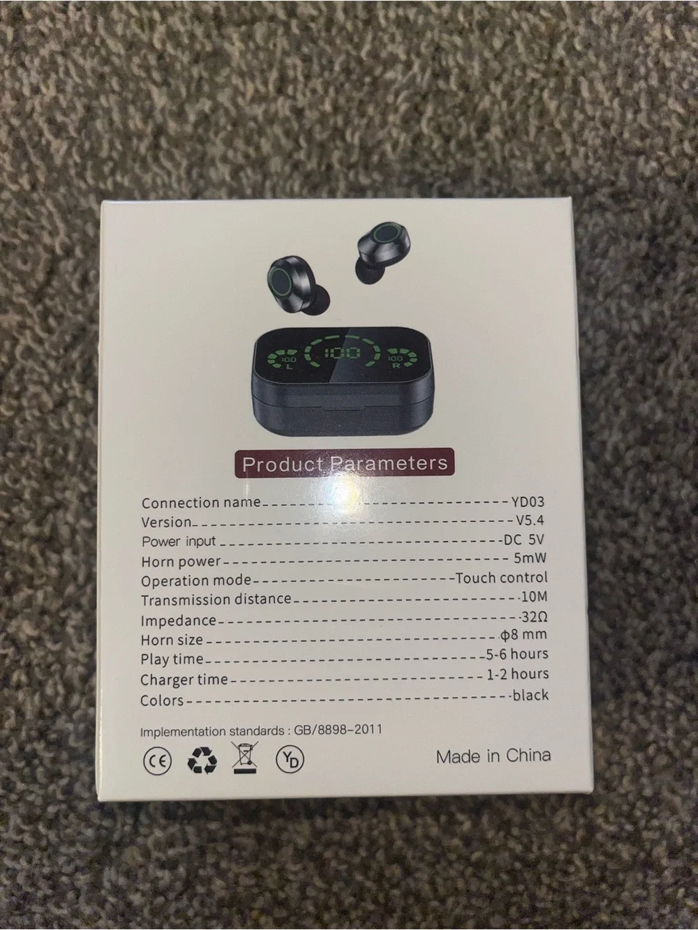 Portable True Wireless Earbuds - Black